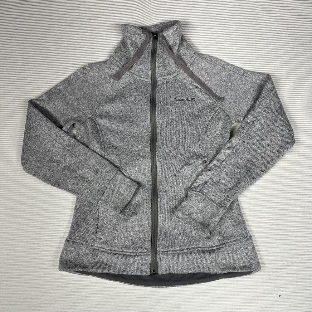 Avalanche Jacket Womens Small Gray Fleece Full Zip Pockets Outdoor Hiking Active